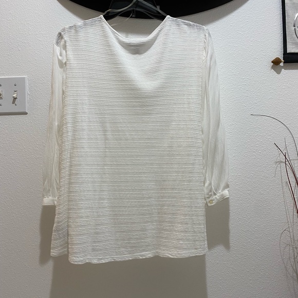 Vintage America Ladies White Boho V Neck Lace Up Knit Blouse - S - Picture 7 of 9